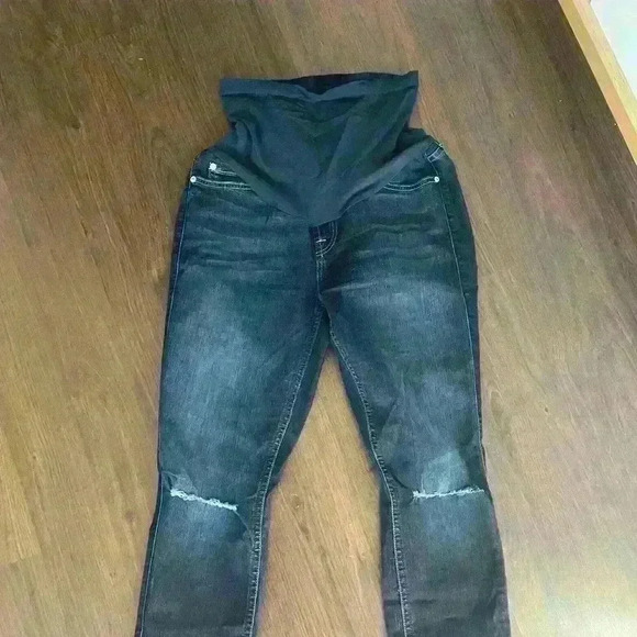 PEA and POD FOR ALL MANKIND SLIM ILLUSION SKINNY LEG MATERNITY JEANS - Picture 4 of 6